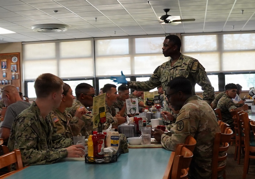 Monthly all-hands meal at Naval Weapons Station Yorktown's award-winning Scudder Hall Galley