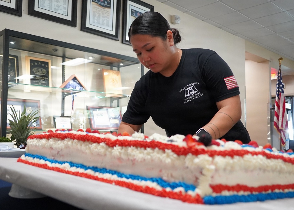 Monthly all-hands special meal at Naval Weapons Station Yorktown's award winning Scudder Hall Galley