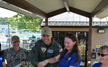 NAS Patuxent River Commanding Officer cuts the ribbon at new MWR Facility opening