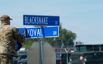 122nd Fighter Wing dedicates Koval Drive in honor of former Blacksnake