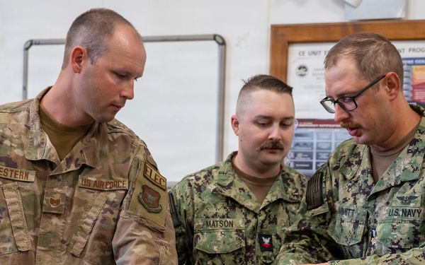 934th Civil Engineer Squadron trains with U.S. Navy reservist