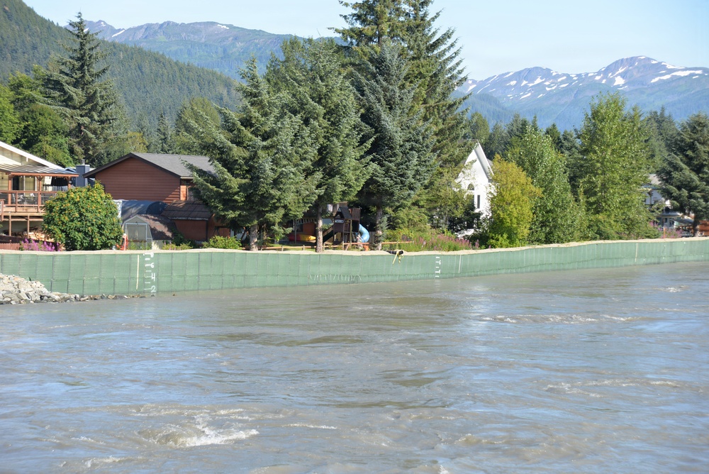 Temporary flood barriers successfully protect large areas of Juneau community