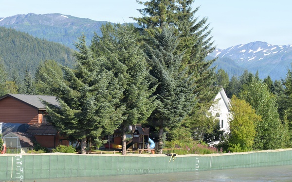 Temporary flood barriers successfully protect large areas of Juneau community