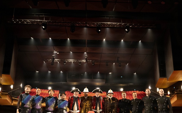 The Old Guard Drumline performing at "Top Secret and Friends" in Basel, Switzerland