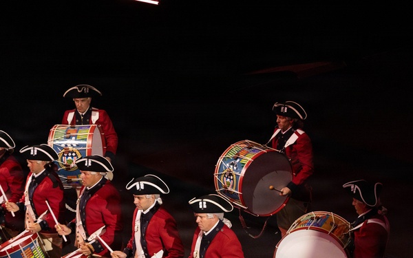 The Old Guard Drumline performing at "Top Secret and Friends" in Basel, Switzerland