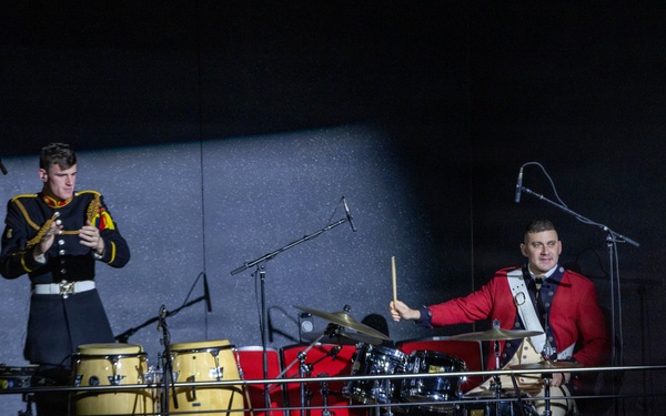 The Old Guard Drumline performing at "Top Secret and Friends" in Basel, Switzerland