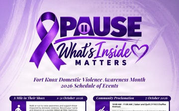 Fort Knox Domestic Violence Awareness Month 2026 Events Announced