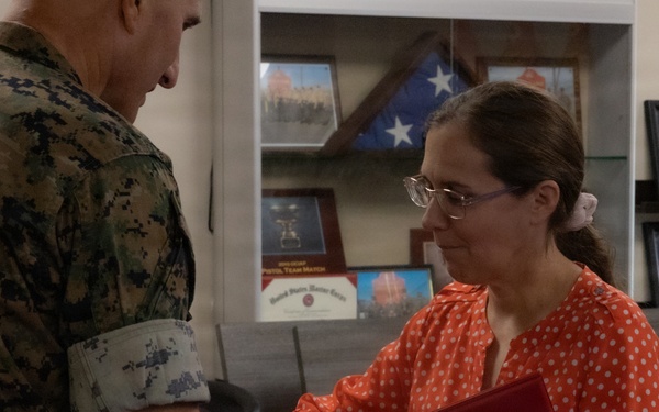 8th Marine Corps District Patricia Ramirez and Gunnery Sgt. Brooke Walshak Award Ceremony