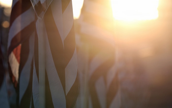 American flags at 9/11 memorial event