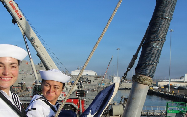 U.S. Navy Chief Selectees Prepare to Raise American Flag Aboard Ship during 9-11 Remembrance (2026)