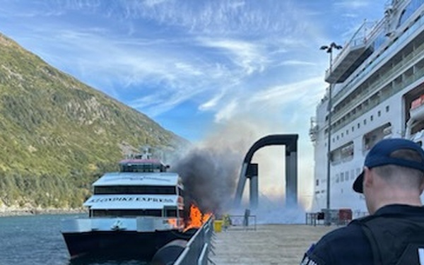 Coast Guard assists with cruise ship pier fire response, investigation in Whittier, Alaska