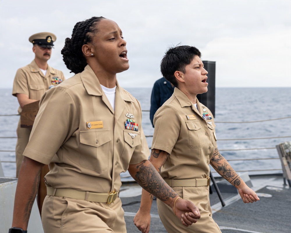 USS Mustin conducts chief petty officer pinning ceremony