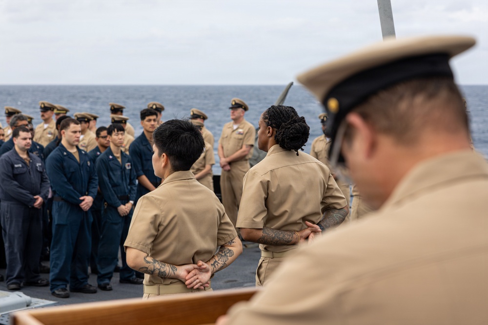 USS Mustin conducts chief petty officer pinning ceremony