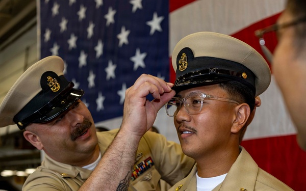 USS Tripoli Chief Pinning