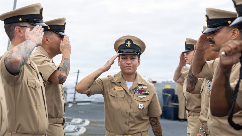 USS Mustin conducts chief petty officer pinning ceremony