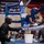 A boxing match corner scene showing a boxer in blue gear resting on a stool between rounds while corner men attend to them. Two cornermen wearing blue latex gloves are providing care and instruction to the boxer inside a Ringside-branded boxing ring. An American flag is visible in the background of what appears to be an indoor arena with spectators.