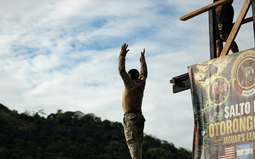 U.S., Peruvian and Chilean Soldiers take the "Jaguar Leap" during SV26