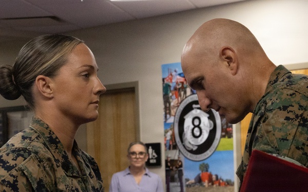 8th Marine Corps District Patricia Ramirez and Gunnery Sgt. Brooke Walshak Award Ceremony