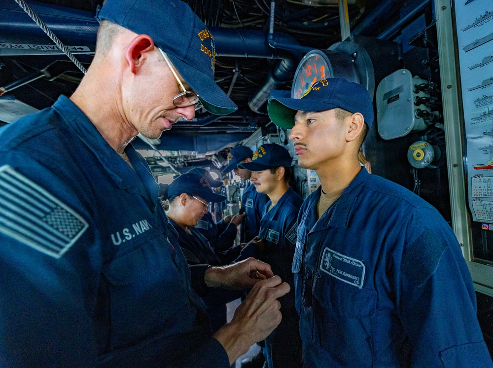 USS Benfold Holds an All Hands Call