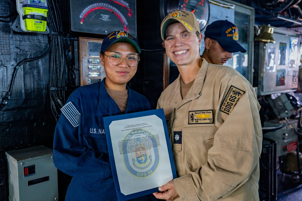 USS Benfold Holds an All Hands Call