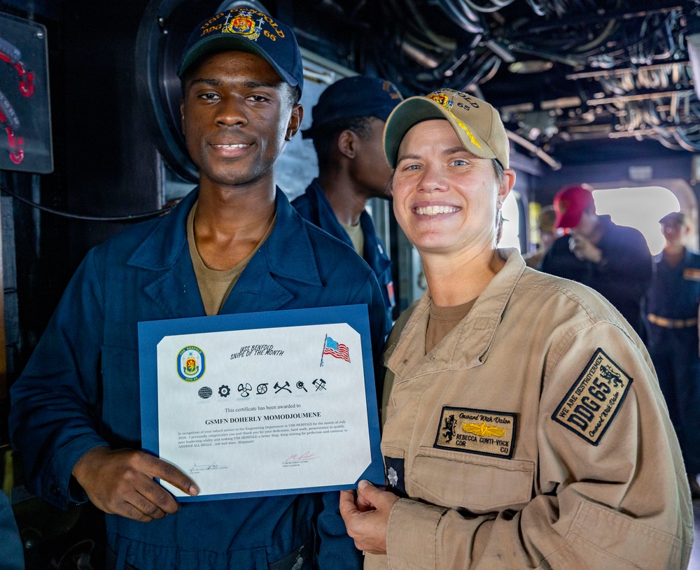 USS Benfold Holds an All Hands Call