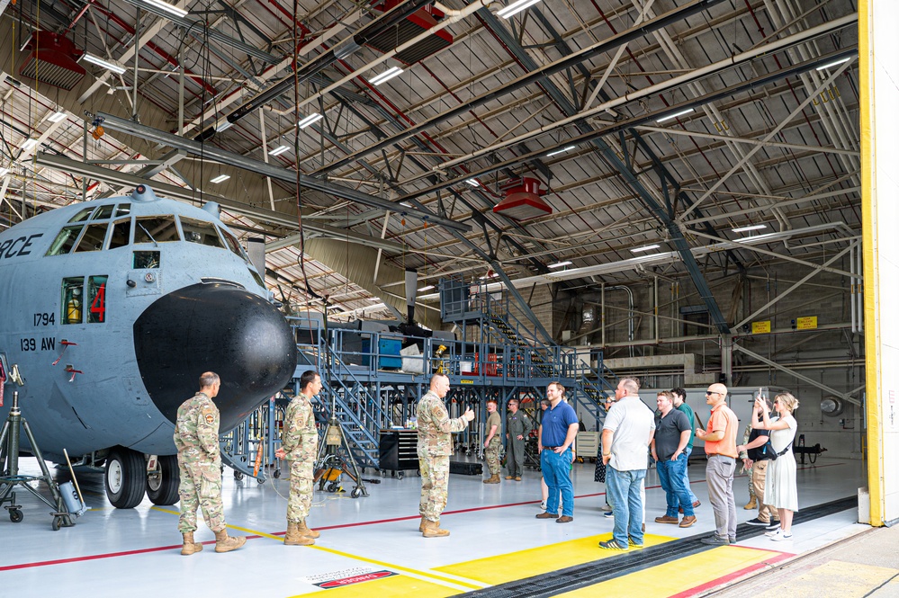 Missouri Rep. Sam Graves staff delegates tour the 139th Airlift Wing