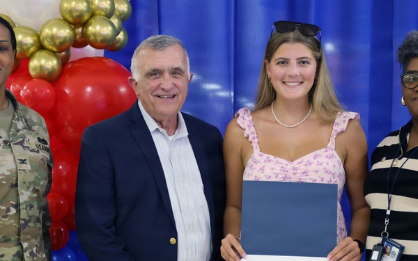 Military youth awarded college scholarships as commissary ceremonies are underway