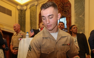 Cpl. Chesty XVI attends the Senate Return from Recess Social