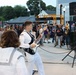 MU2 Christian Olver, member of Navy Band Northeast's Rhode Island Sound, performs for the Rhode Island FC pre-game show  on military appreciation night at Centerville Bank Stadium in Pawtucket, RI