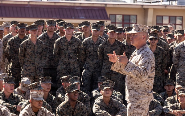 U.S. Marines with 2nd Bn., 1st Marines hold welcome home ceremony