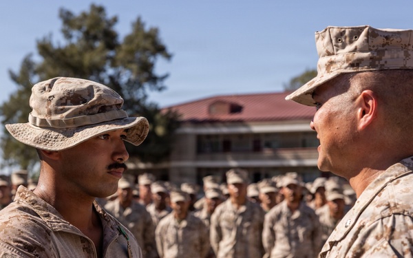 U.S. Marines with 2nd Bn., 1st Marines hold welcome home ceremony