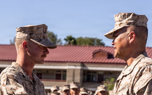 U.S. Marines with 2nd Bn., 1st Marines hold welcome home ceremony