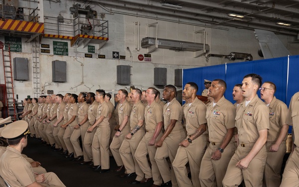 Chief Pinning Ceremony Aboard USS George H.W. Bush