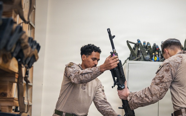 U.S. Marines Conduct M240 Preventative Maintenance in the CENTCOM AOR