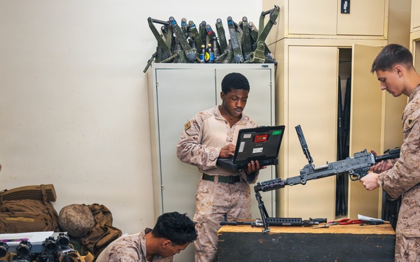 U.S. Marines Conduct M240 Preventative Maintenance in the CENTCOM AOR