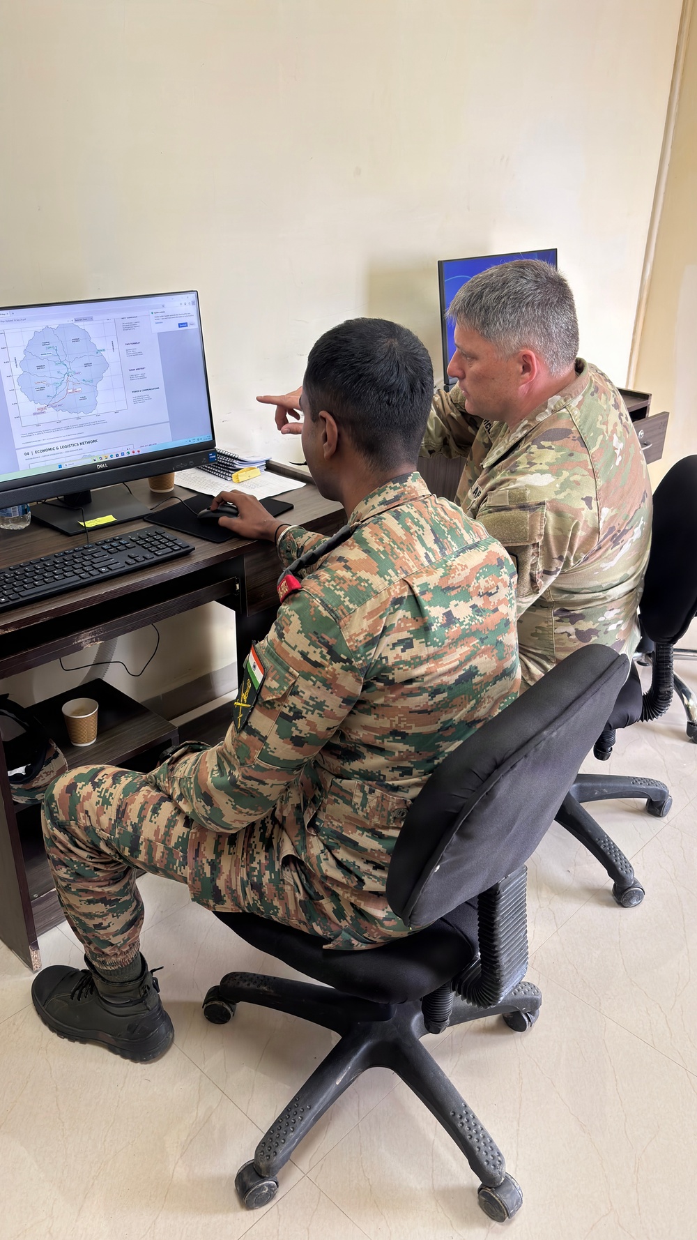 U.S., Indian Army officers plan combined operations during Yudh Abhyas 2026 Command Post Exercise