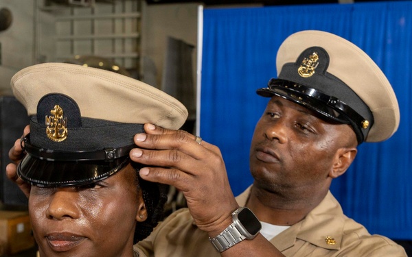 Chief Pinning Ceremony Aboard USS George H.W. Bush
