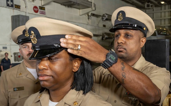 Chief Pinning Ceremony Aboard USS George H.W. Bush