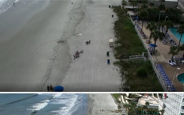 Pre- and Post-Storm Imagery Captures Hurricane Ian Beach Erosion Near Sandy Beach Resort