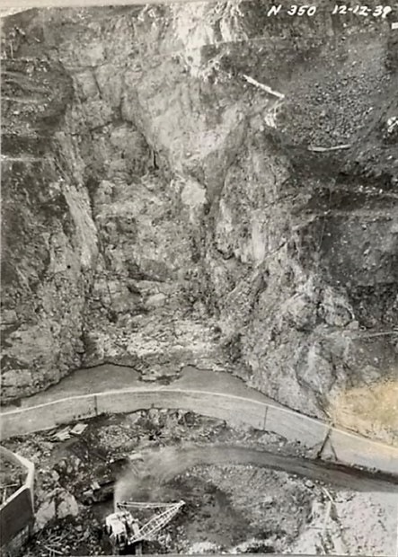 Harry L. Englebright Dam Right Abutment Construction, 1939