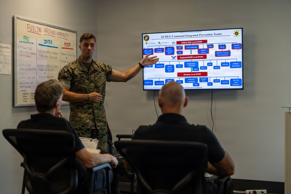 Dutch Marines visit 2nd Marine Logistic Group’s Human Performance Center