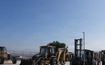 Border Patrol Vehicles at repair facility