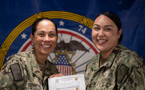 USS John C. Stennis (CVN 74) recognizes YNSN Patterson