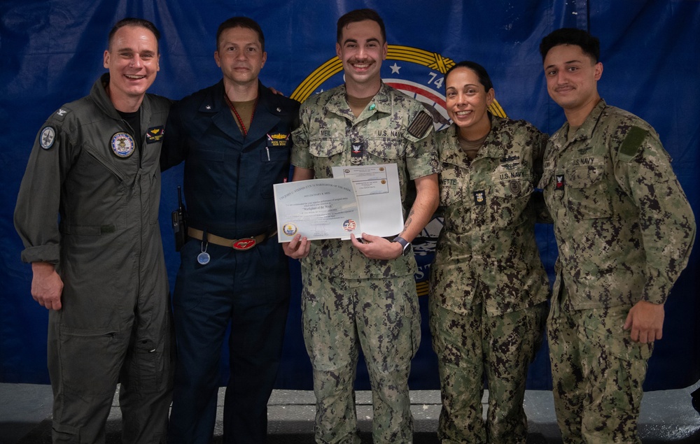 USS John C. Stennis (CVN 74) recognizes AO3 Meil