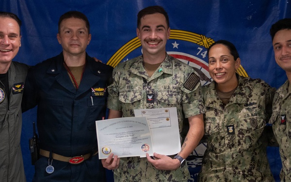 USS John C. Stennis (CVN 74) recognizes AO3 Meil