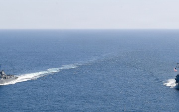 Pre-Commissioning Unit Ted Stevens, USS Daniel Inouye sail together
