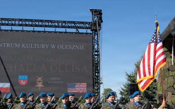 Oleszno cultural center dedicated to Staff Sgt. Michael Ollis, honoring U.S.-Poland bond
