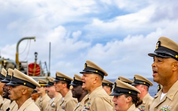 USS Benfold Holds a CPO Pinning Ceremony at Sea