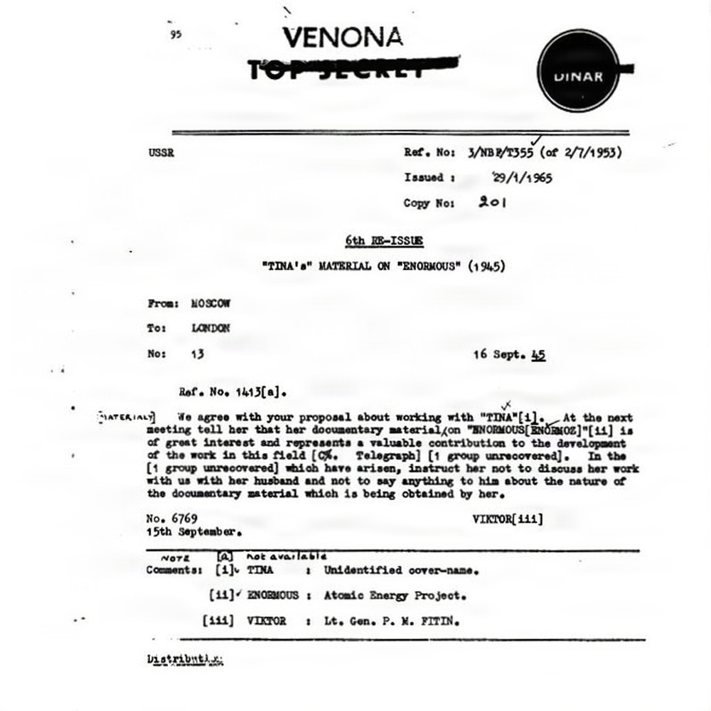 Venona Officially Released to the Public (11 JUL 1995)
