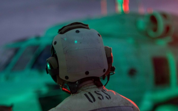 USS Princeton Conducts Nighttime Flight Operations